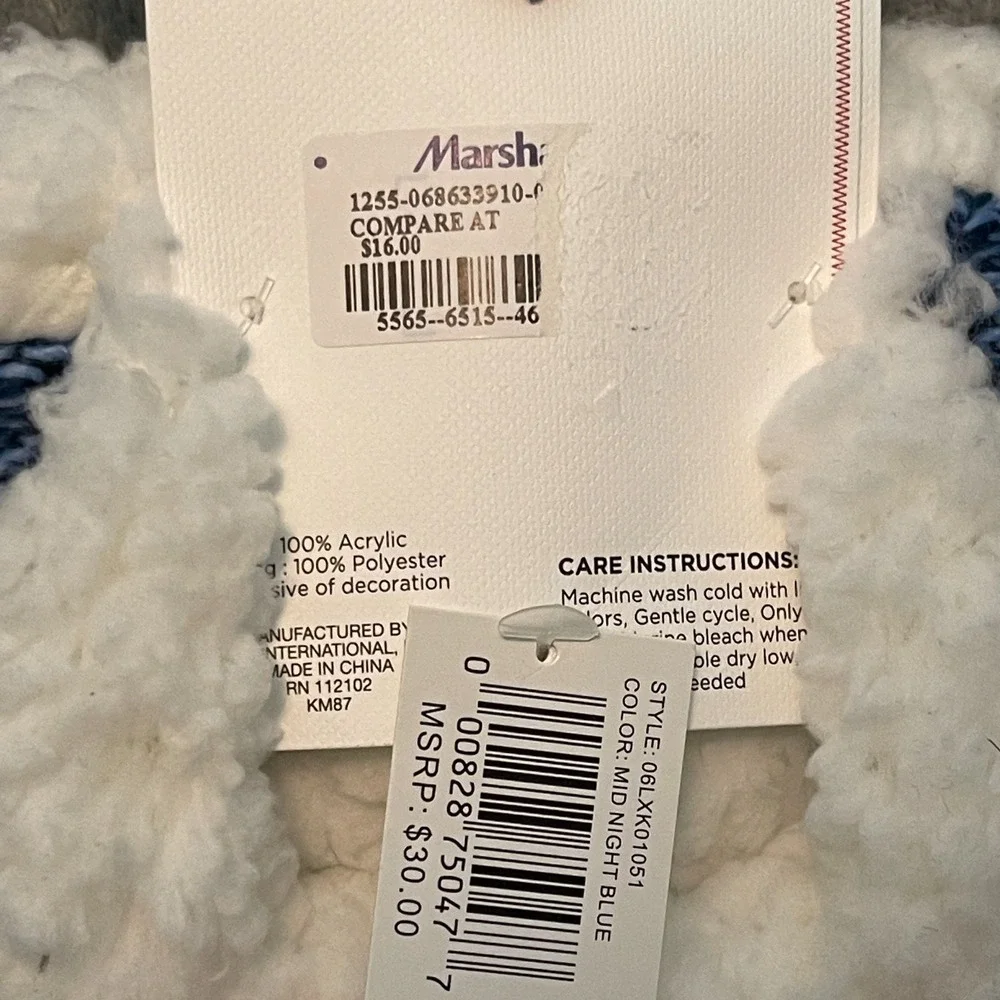 Jane Blecker Women Plushfill Lined Bunny Slipper Socks OS Cozy Chunky Knit NWT